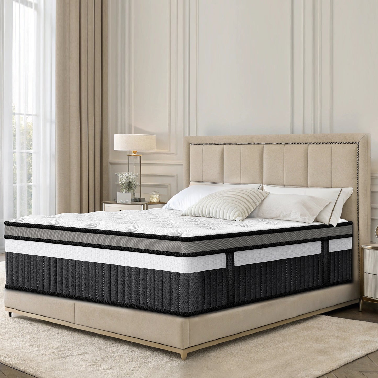 FaayFian 14" Cooling Gel Memory Foam Mattress in a Box, Pressure Relief and Breathable , Medium Firm