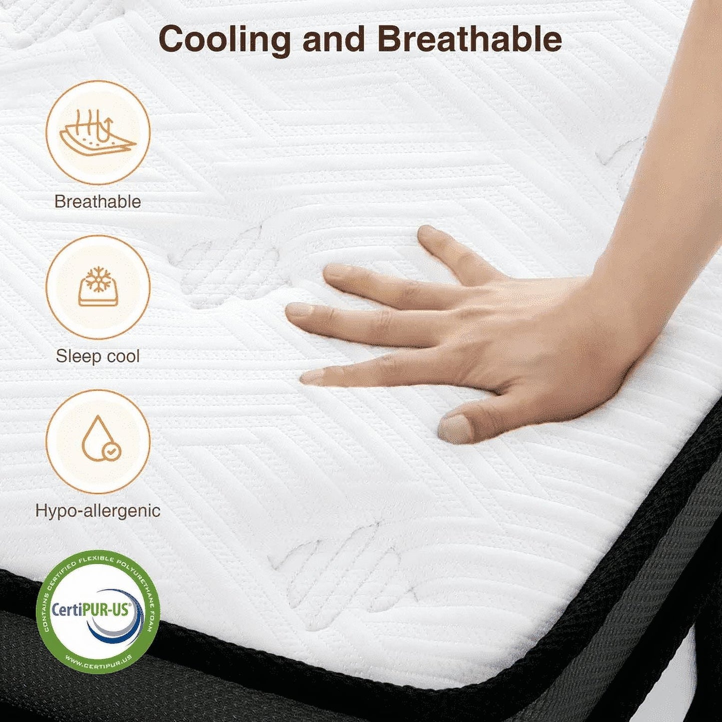 14inch Queen Mattress, Memory Foam Mattress, Bed in a Box, Medium Firm, Zoned Pressure Relief