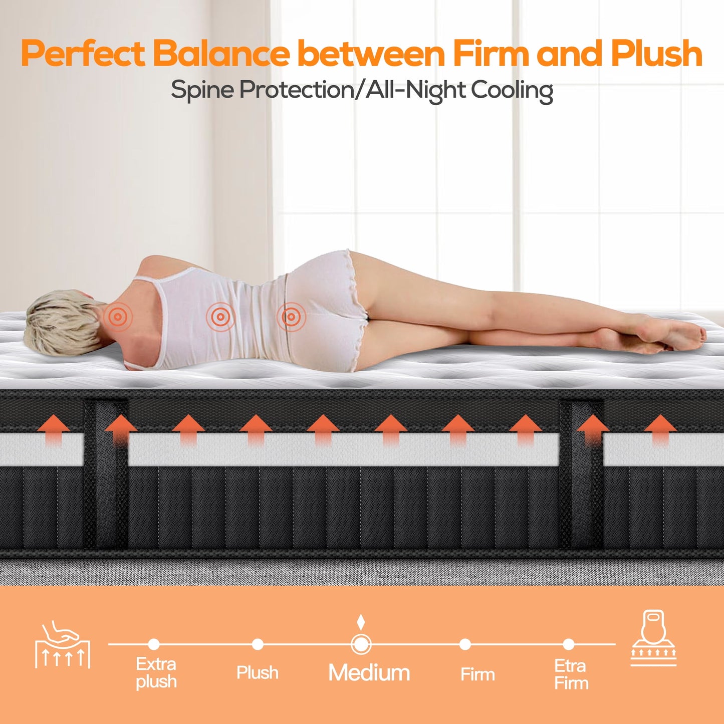 Queen Mattress, Famistar 14 Inch Memory Foam Mattress Queen Size, Innerspring Hybrid Queen Bed Mattress in a Box Medium Firm with Motion Isolation & Strong Support & Pressure Relief, CertiPUR-US