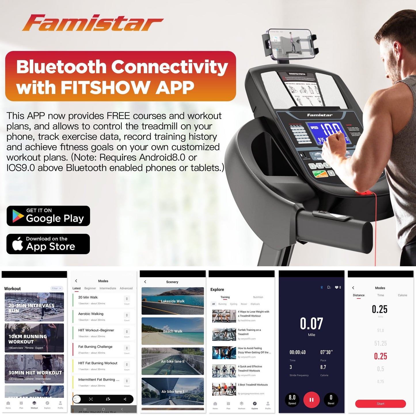 300Lbs Capacity Folding 5HP Treadmill w/15-Level Auto Incline, 64+7 Preset Programs, APP Control