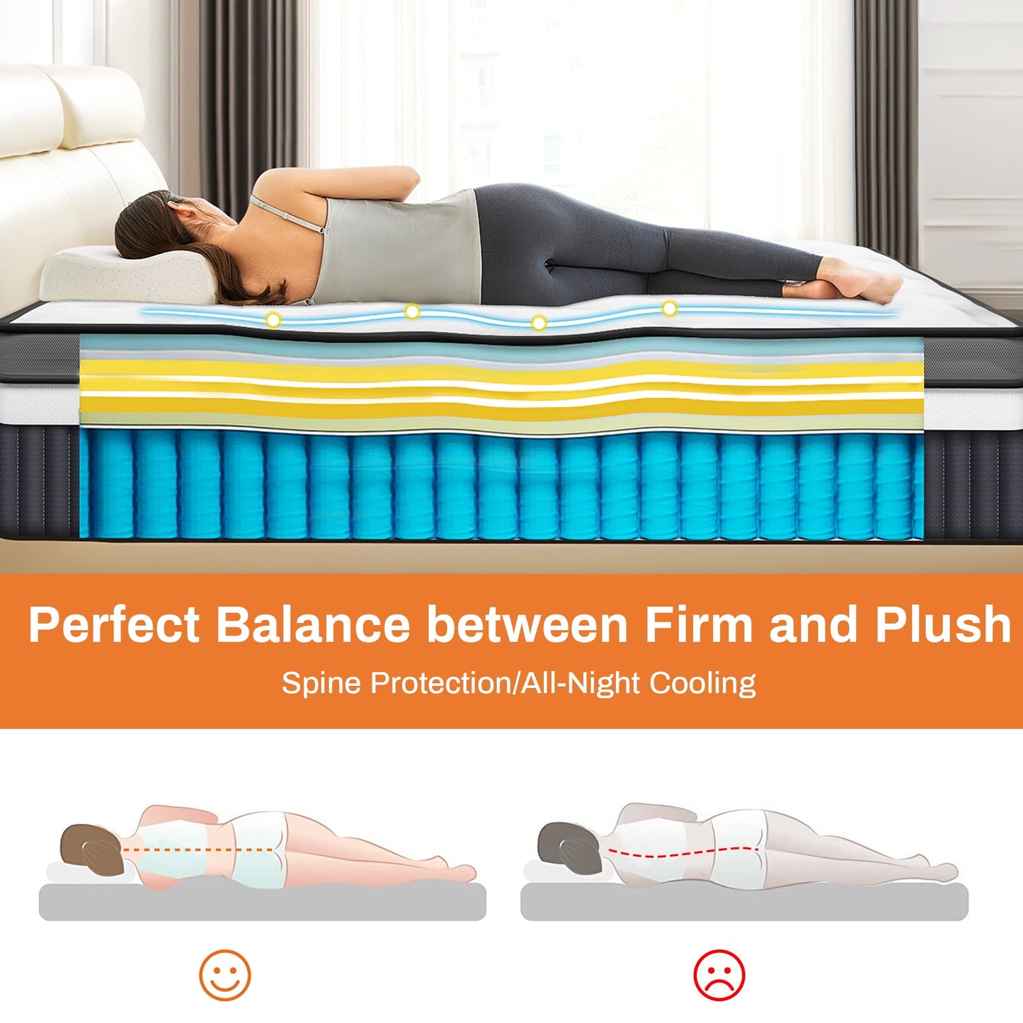 King Mattress, Famistar 14 Inch Hybrid Memory Foam Mattress in a Box, Cooling, Medium Firm w/ Motion Isolation
