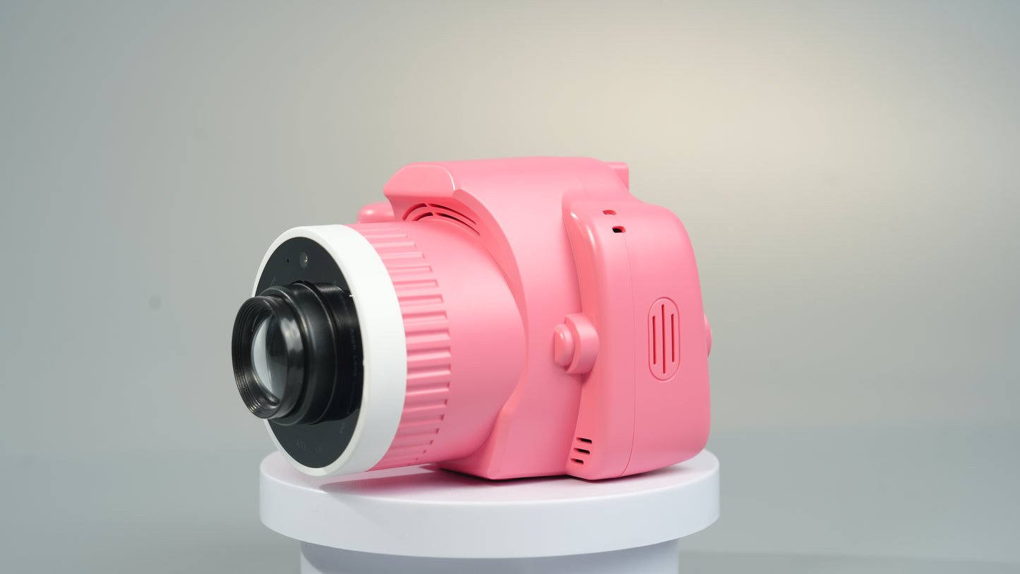 Kids Camera with Projector - 1080P HD Video Recording, Simple Operation and Flexible Use, 6000mAh Big Battery & 32GB SD Card, Birthday Gift for Boys Girls (Pink)