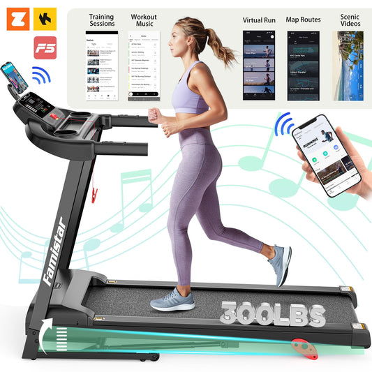 2.75HP Folding Treadmill with 300lbs Capacity, 71 Programs Treadmill for Home, 3 Adjustable Incline