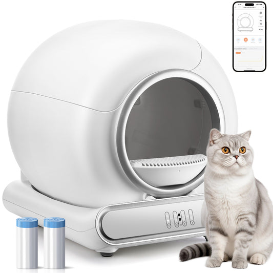 Self Cleaning Cat Litter Box, Automatic Cat Litter Box for Multiple Cats, Sensor Protection