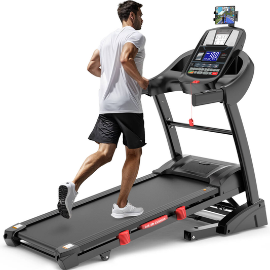Treadmills for Home, 4.75HP Quiet Brushless Folding Treadmill with Auto Incline, Dual Cushion System,Treadmill 300lb Capacity w/Holder for Cup & Phone, 64+3+3+1 Programs, Knee Gift
