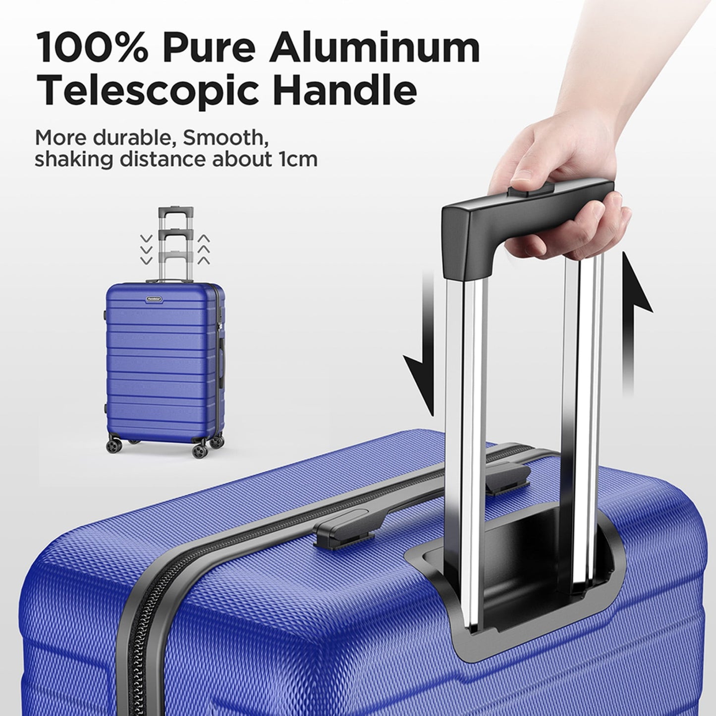 WNANEEZ Luggage 4 Piece Set,Lightweight Carry On Luggage Suitcase Set with TSA Lock & Spinner Wheels Hardside Luggage Set 14in/20in/24in/28in(Black)