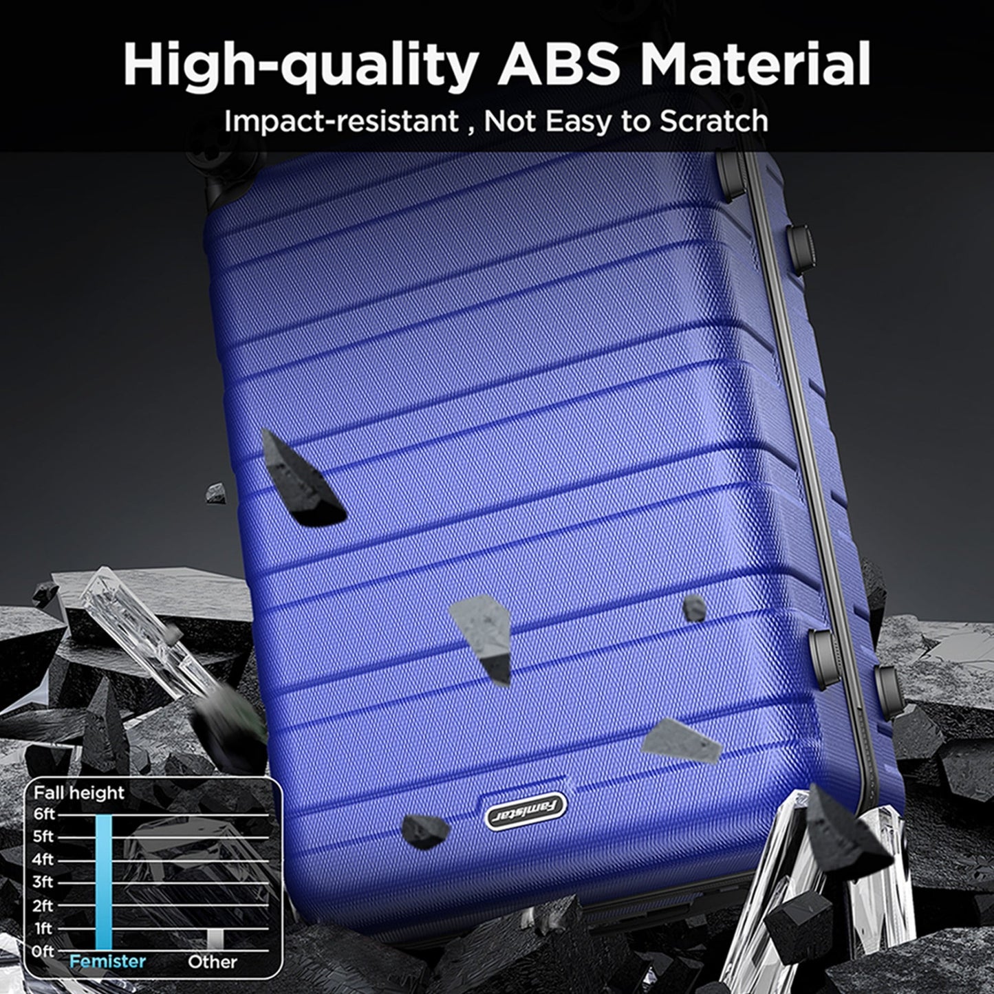 WNANEEZ Luggage 4 Piece Set,Lightweight Carry On Luggage Suitcase Set with TSA Lock & Spinner Wheels Hardside Luggage Set 14in/20in/24in/28in(Black)