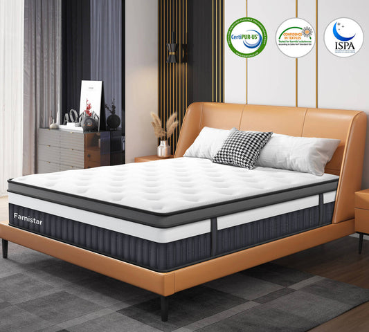 King Mattress, 14 In King Mattress Memory foam, King Mattress in a Box, Breathable Certified Safe Foams & Fabric, Zoned Pressure Relief